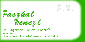 paszkal wenczl business card